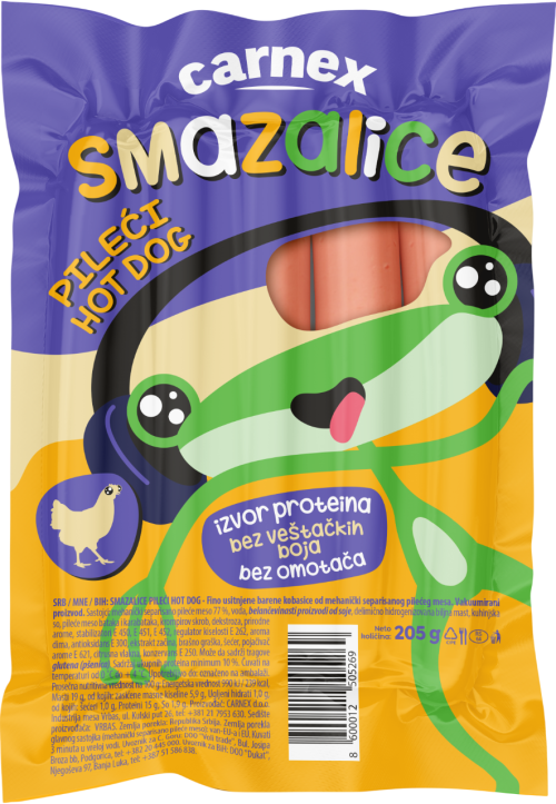 Smazalice pileći hot dog 205g